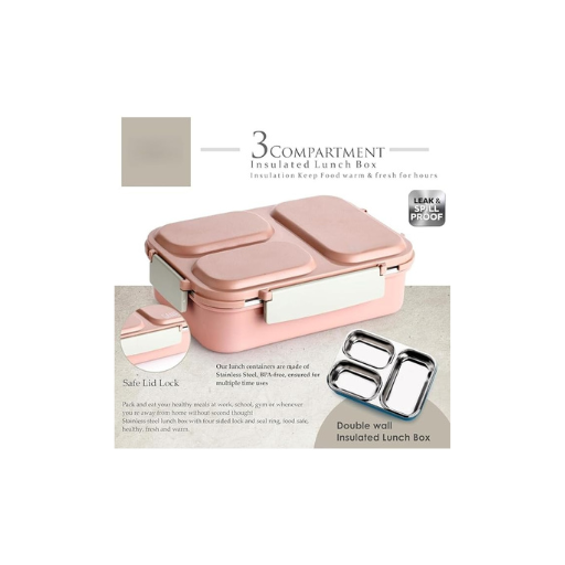 3 Compartment Insulated Lunch Box